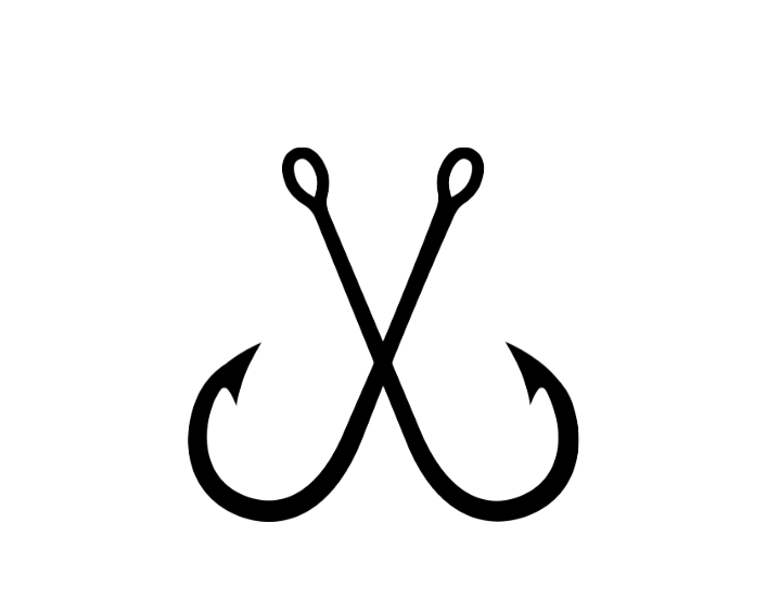 Naklejka na samochód – Haczyki wędkarskie 20cm x 20cm