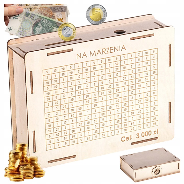 Skarbonka wykreślanka ze sklejki – 3000